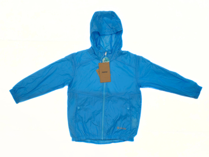 Blue jacket with a hood front