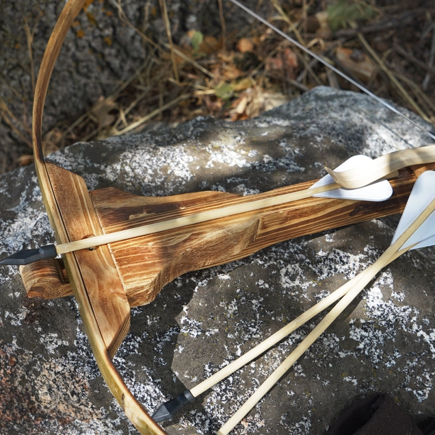 Childrens Wooden Toy Crossbow 32"