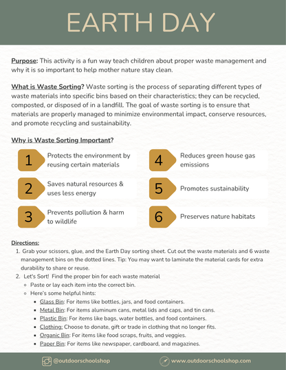 Free Recycling Sorting Activity for Kids