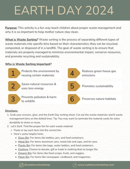 Free Recycling Sorting Activity for Kids