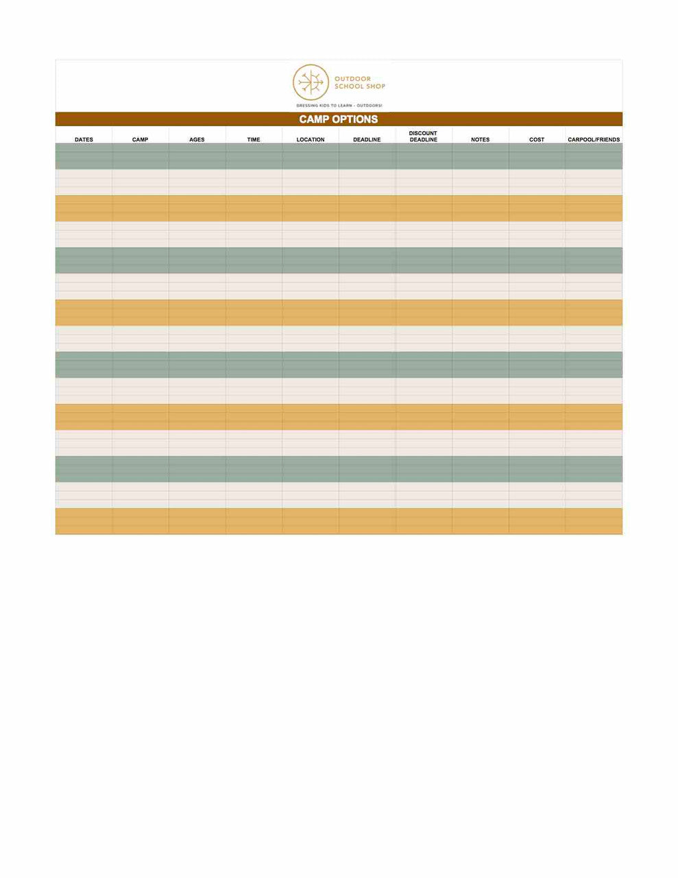 ODSS Summer Camp Planner