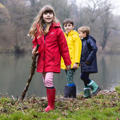 Kids Fleece Lined Puddleflex Rain Jacket - Waterproof, Warm, PU | Muddy Puddles 