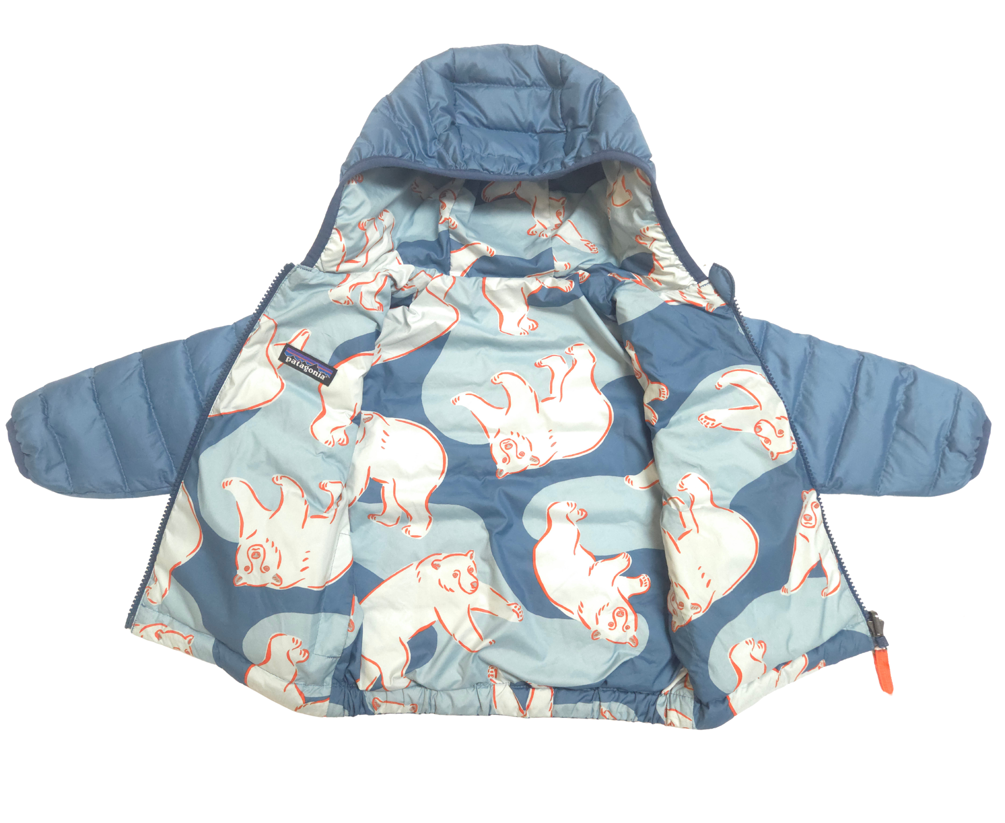 Children's jacket with polar bear pattern on a white background