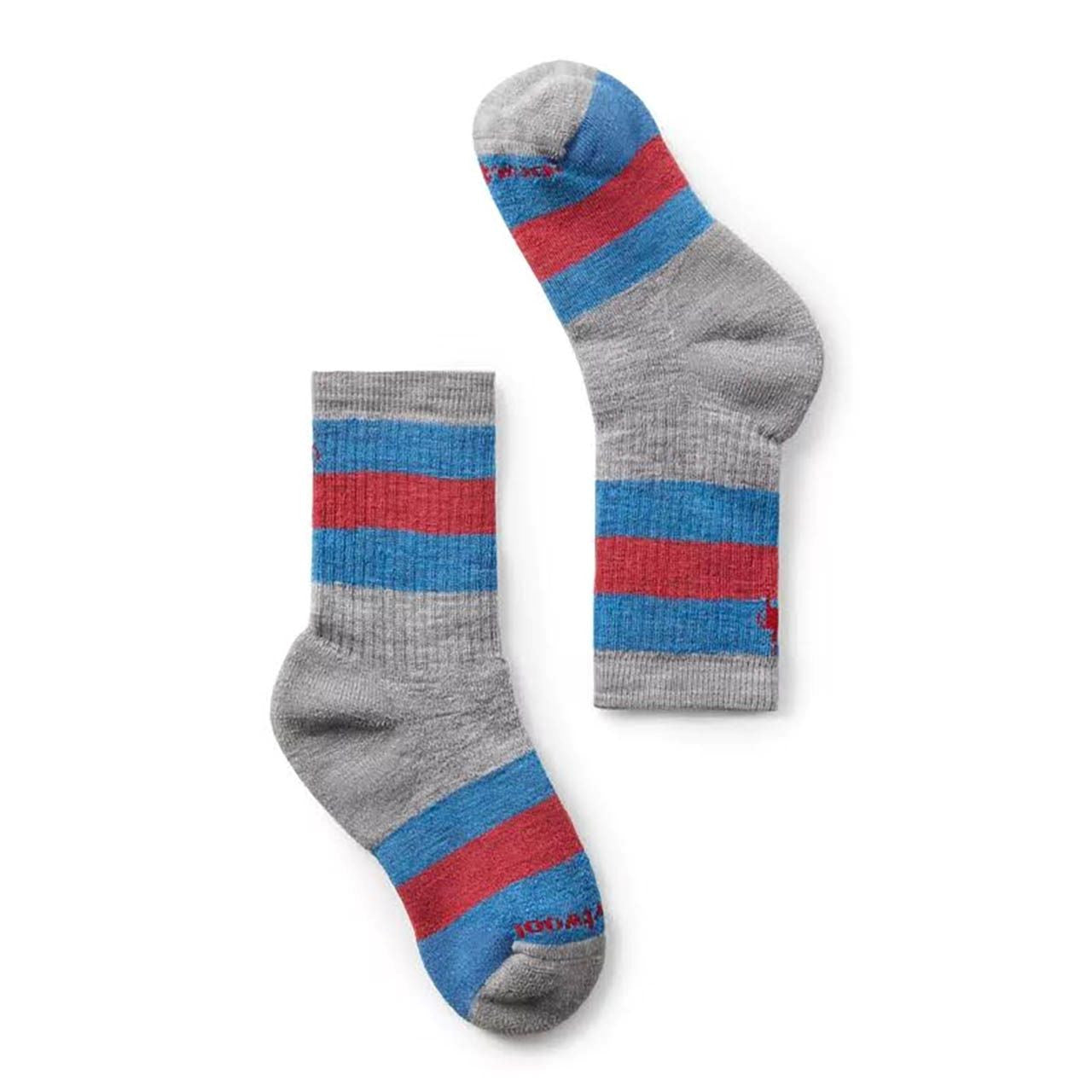 Kids Merino Wool Hike Striped Crew Sock - Full Cushion | Smartwool #color_light-gray