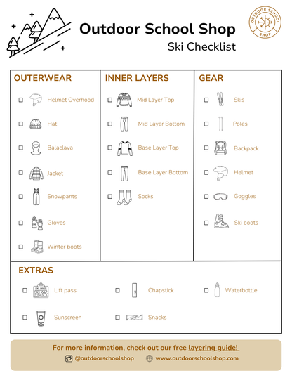Kids Ski and Snowboard Gear Checklist