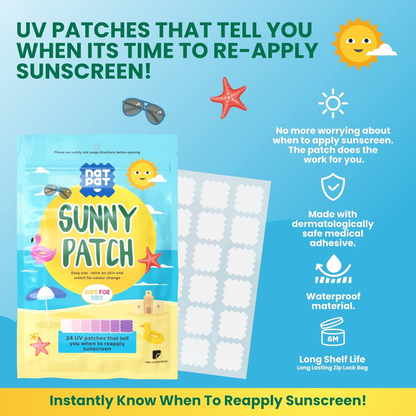 Kids UV Detection Stickers – NatPat SunnyPatch – Sunscreen Reminder 24 Pack