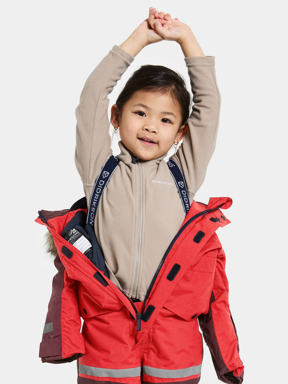 Kids Waterproof Bjarven Winter Snowsuit | Didriksons #color_pomme-red