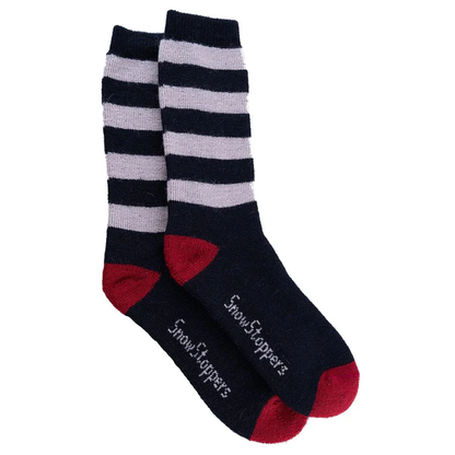 Kids Alpaca Wool Striped Crew Socks - Breathable, Warm | SnowStoppers 