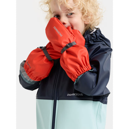 Kids Long Cuff Fleece Lined Rain Mittens – Waterproof, PU | Didriksons 