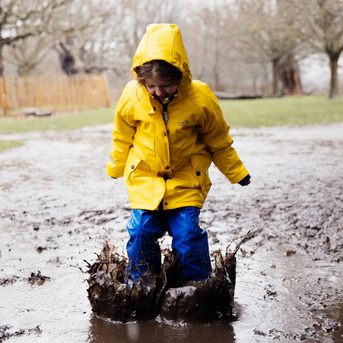 Kids Fleece Lined Puddleflex Rain Jacket - Waterproof, Warm, PU | Muddy Puddles 
