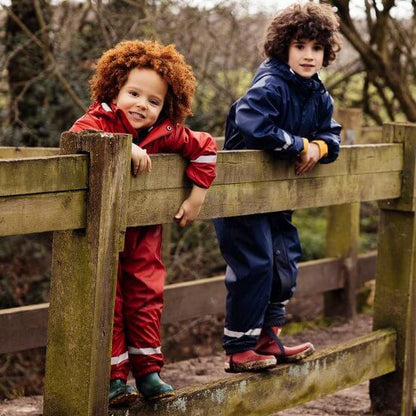 Kids Fleece Lined All-in-One Puddleflex Rain Suit - Waterproof, Warm, PU | Muddy Puddles 