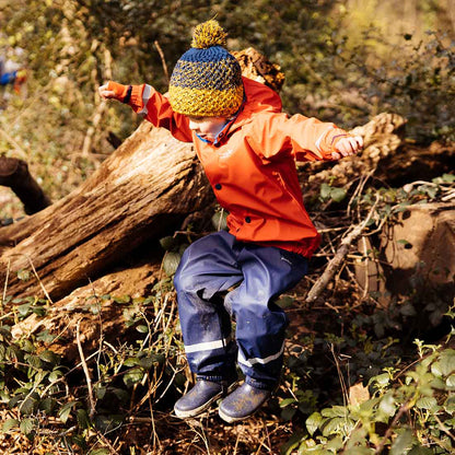 Kids Waterproof Rainy Day Jacket and Pull-on Rain Pant Set - PU, Zip and Snap Closure | Muddy Puddles 