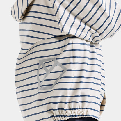 Kids Slaskeman Unlined Striped Rain Set- Snap Button Jacket and Bibs | 