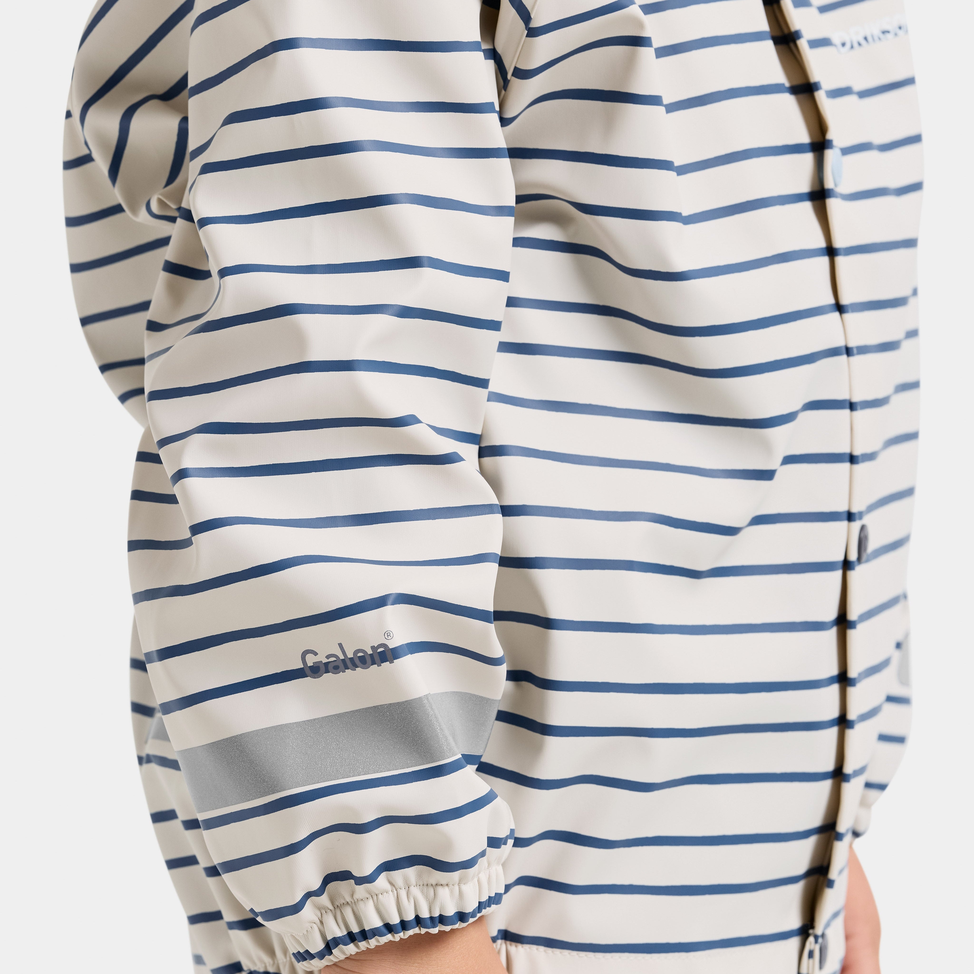 Kids Slaskeman Unlined Striped Rain Set- Snap Button Jacket and Bibs | 