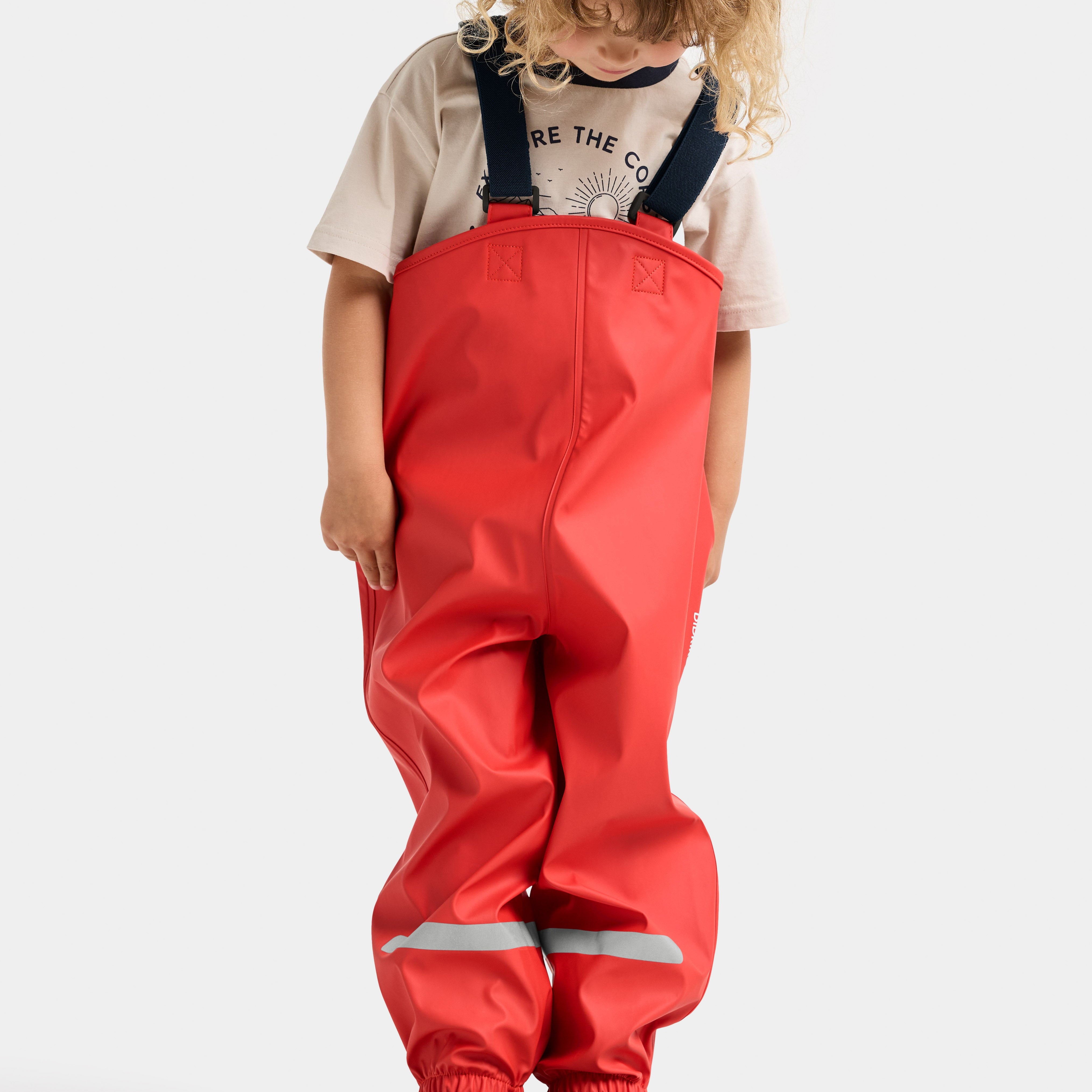 Kids Slaskeman Unlined Striped Rain Set- Snap Button Jacket and Bibs | 