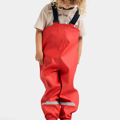 Kids Slaskeman Unlined Striped Rain Set- Snap Button Jacket and Bibs | 