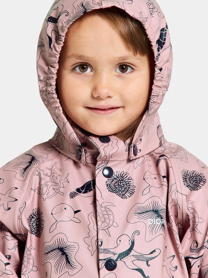 Kids Waterproof Unlined Printed Rain Set- Slaskeman – Jacket & Bibs, PU | Didriksons 