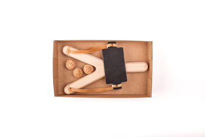 Wooden Slingshot with Cork Balls